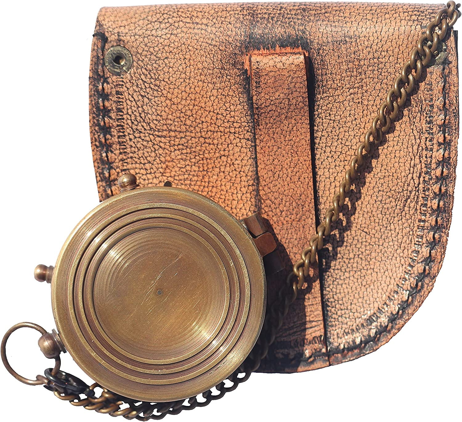 Brass Compass with Leather Case Mom to Son Compass – to My Son Love Mom – Engraved Compass Mother to Son Gifts - Graduation Day Gifts for Son, Brown Antique, 2 Inch