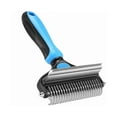 thumbnail image 1 of 2 In 1 Double Sided Dog Comb Rake, 1 of 5