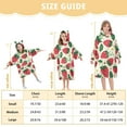 thumbnail image 3 of Dailycode Wearable Blanket Hoodie Oversized Sherpa Flannel Blankets with Pocket for 3-14 Year Old Strawberries Fruit and Leaf, 3 of 7