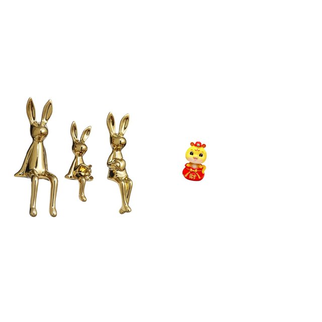 Figura Decorativa De Una Familia De Conejos Y Serpientes, Ideal Como Centro De Mesa, Escritorio, Armario, Estantería, Sala De Estar U Oficina. Recuerdo Del 2025.