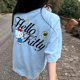thumbnail image 1 of Sanrio Hello Kitty-Camiseta 100% de algodón con dibujos animados de Anime Y2K, Top de cuello redondo para chica picante, ropa holgada y versátil a la moda, 1 of 4