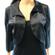 R&M Richards NEW Black Women's Size Large L Satin Bolero Shrug Jacket