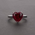 thumbnail image 3 of Engagement Ring 14K White Gold Plated 2Ct Heart Cut Simulated Red Garnet Solitaire Women's 925 Silver Ring, 3 of 3