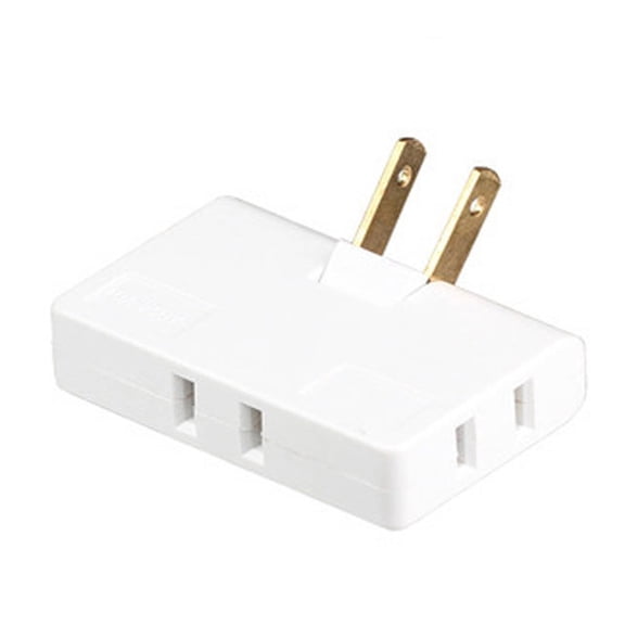 GJX 3 Prong to 2 Prong Adapter,3 Way Plug Adapter,Flat Outlet Extender,White