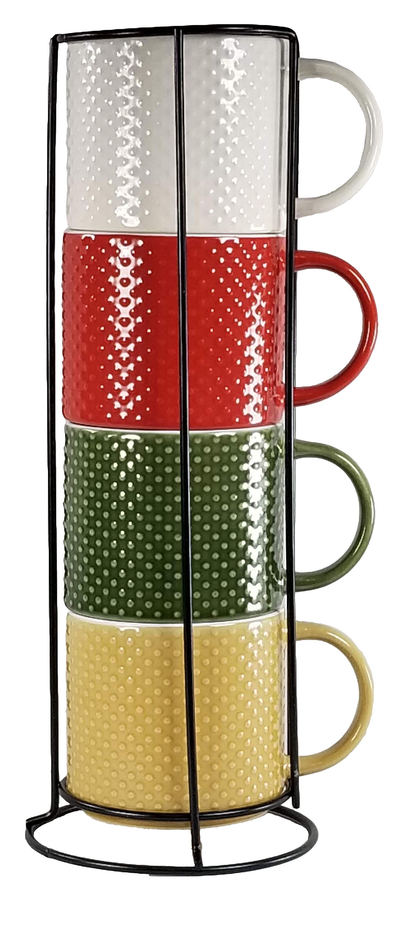 House 2 Home, 4 Piece 13.5oz Stackable Coffee Mug Set