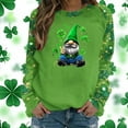 thumbnail image 2 of St. Patricks Day Shirts for Women Long Sleeve Crewneck Sweatshirt Irish Gnome with Shamrock Print Tops Cute Graphic Pullover, 2 of 5