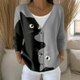 thumbnail image 2 of Cnbwig Cozy Sweaters for Women Elegant Long Sleeve Jacket Knit Cardigan Sweater Cat Knitted Coat for Autumn Winter Outerwear Fashion Hoodies Casual Sweaters C-Grey M, 2 of 5
