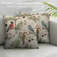 thumbnail image 3 of MLJA Winter Birds Pillow Covers Green Botanical Sparrow Red Bullfinch Bluebird Pine Branches Cones Decorative Throw Pillow Covers Cushion Case for Sofa Couch, 3 of 5