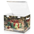 thumbnail image 2 of Storage Box With Lid 16.5x12.6x11.8In Lidded Home Storage Bins Foldable Stacked Household Storage Box Green Christmas Gifts, 2 of 7