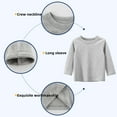 thumbnail image 3 of Phenas Toddler Boys 4 Packs Long Sleeve Shirts,100% Cotton Casual Crewneck Basic T-Shirt 2-7T, 3 of 7