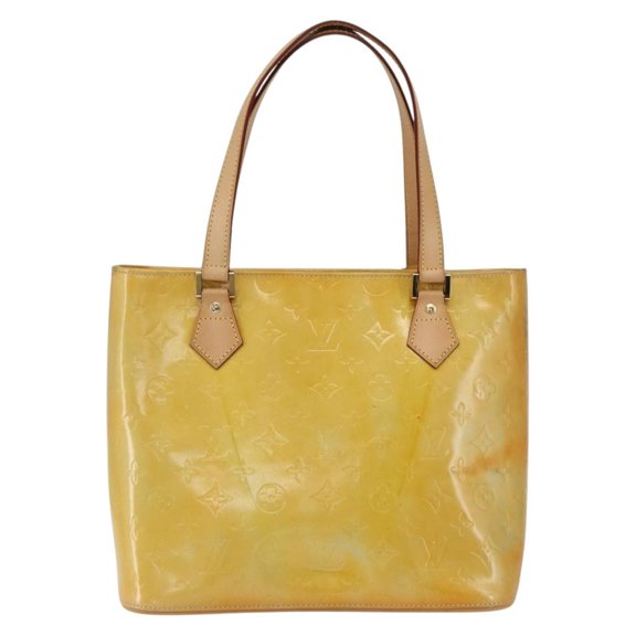 Pre-Owned Louis Vuitton Houston Monogram Vernis Yellow Patent_Leather Tote Bag Bag