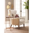 Elle Decor MidCentury Modern Wingback Chair in TwoToned Beige