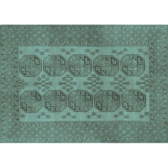 Ahgly Company Indoor Rectangle Persian Light Blue Traditional Area Rugs, 3' x 5'