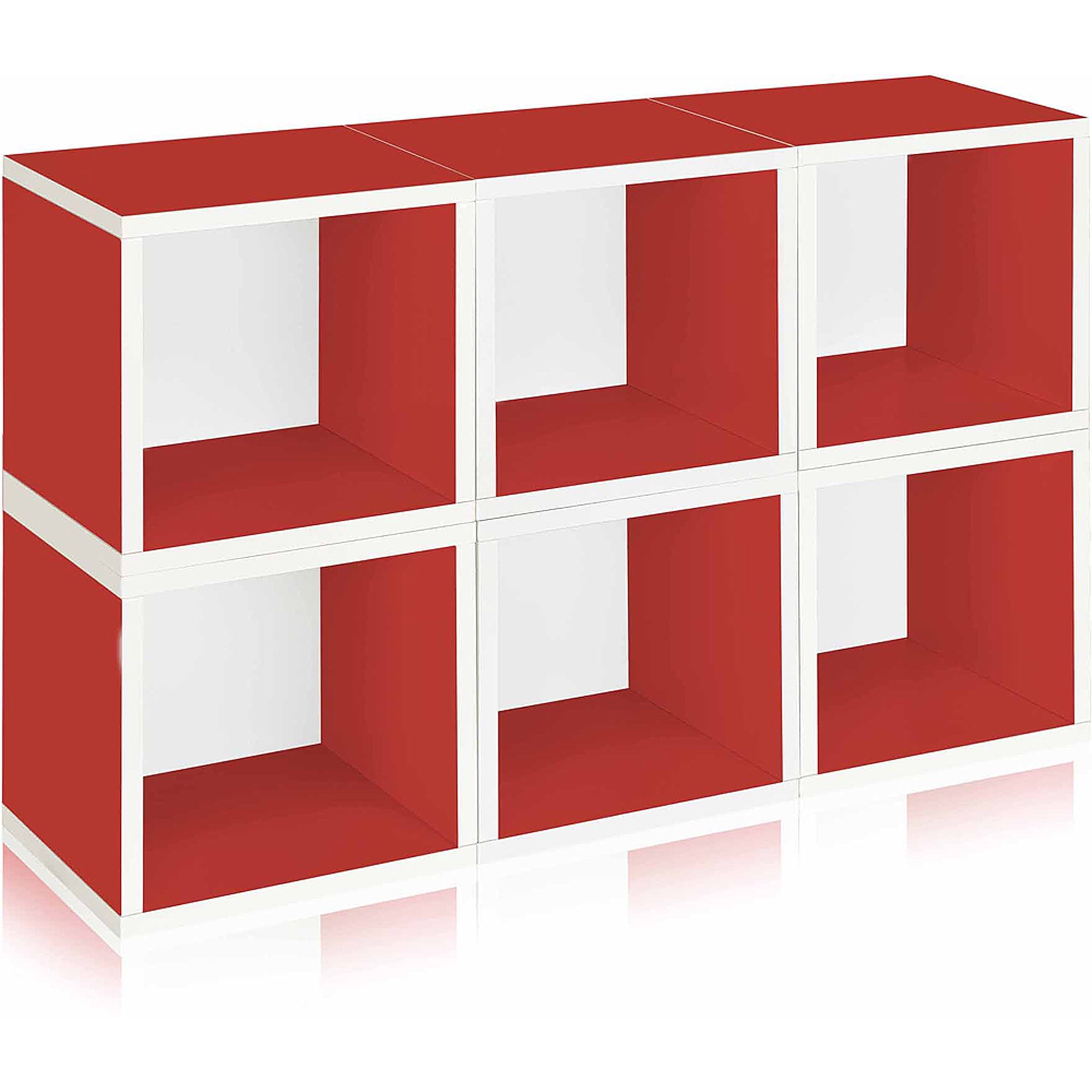 Way Basics Eco Stackable Storage Cube and Cubby Organizer, Red