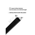 thumbnail image 5 of Home Stairway 44 Po x 0.5 Po Satin Noir Moderne Simple Mince Rectangle Fer Forgé Creux Balustre, 10 Pcs, 5 of 5