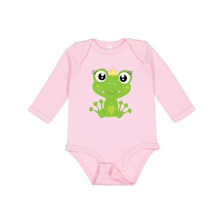 

Inktastic Cute Frog Green Frog Frog Princess Crown Girls Long Sleeve Baby Bodysuit
