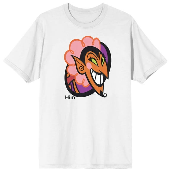 Powerpuff Girls Him Face Crew Neck Short Sleeve Men's White T-shirt-Medium