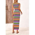 thumbnail image 2 of Vestido Maxi sin Mangas PRETTYGARDEN de Rayas Verde Talla M, 2 of 8
