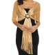 thumbnail image 1 of Xiao Hua Chales para vestidos, bufanda para mujer, chal formal para fiesta de noche con hebilla para boda, chal dorado y negro, 1 of 4