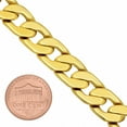 thumbnail image 2 of 11.5mm 14k Yellow Gold Plated Flat Curb Chain Bracelet, 9 inches, 2 of 7