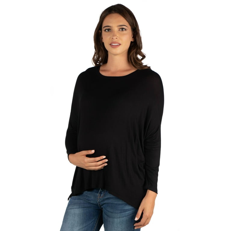 24seven Comfort Apparel Women's Clothes Long Sleeve Round Neck