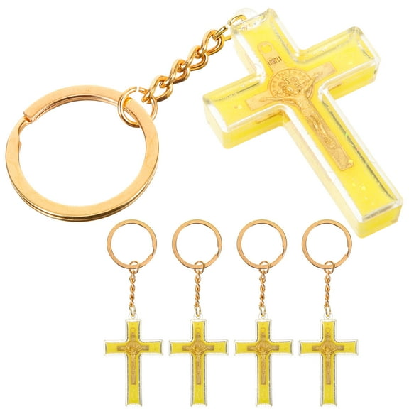 MLINS  5 Pcs Cross Keychain Plastic Pendant Bracelet Charms Rings Man