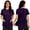 Dark Purple_001, variant on Women's post Surgery Shirts Comfort Adaptive Medical Short Sleeve Crew-Neck T Shirts Open Back Wear Sofy Solid Color Recovery Clothes with Pockets Hot Pink XXL