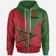 thumbnail image 2 of Sudadera con capucha y estampado del emblema nacional de Marruecos para mujer, estilo Harajuku, con estampado 3D de la bandera marroquí, sudadera con cremallera y manga larga, 2 of 4