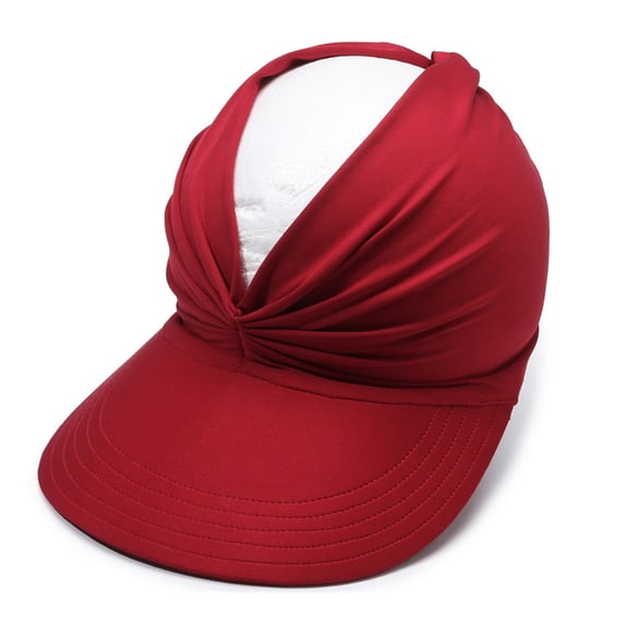 50  UV Protection Hats for Women, Lightweight Open Top Quick Dry Wide Brim Sun Visor Hat for Beach, Hiking, Travel（Burgundy）