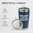 thumbnail image 3 of Valentines Day Gifts for Dad from Daughter, Dad Coffee Tumbler, Birthday Gifts for Men, Cool Fathers Day Gift for Dad Husband Grandpa, 20 oz, Navy Blue, 3 of 6