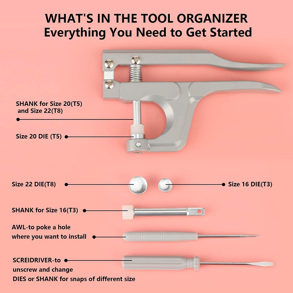 Sewing Button Button 100 Pcs/set Closures Connectors Hand Pliers Set Press Button Resin Button Snap Hand Press