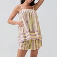 thumbnail image 3 of Ensemble de Pyjama Rayé Y2K pour Femmes, 2 Pcs, Camisole, Hauts Babydoll et Boxeurs Rayés Assortis, Ensemble de Détente, 3 of 7
