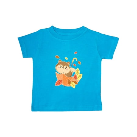 

Inktastic Cute Squirrel Playing in Umbrella with Autumn Leaves Gift Baby Boy or Baby Girl T-Shirt