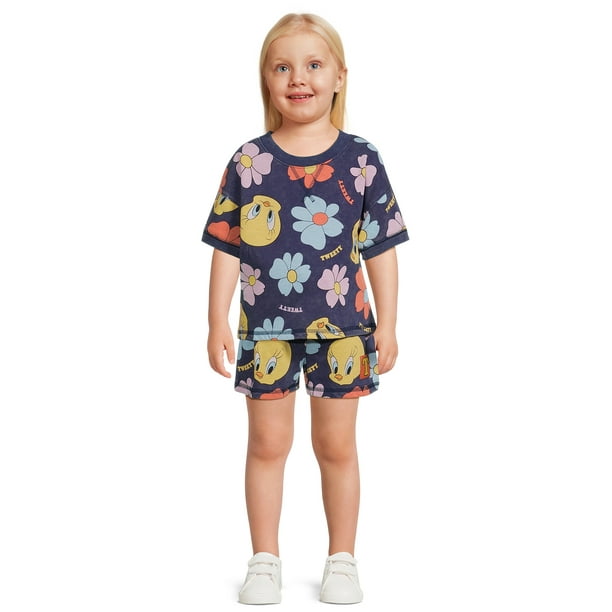 Looney Tunes Toddler Girls Tee and Shorts Set, 2-Piece, Sizes 12M-5T ...