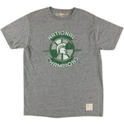 Distant Replays Mens Michigan State Spartans College Tri Blend T Shirt Grey M