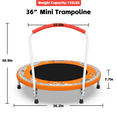 thumbnail image 2 of Leumius 36" Trampoline for Kids,3 Foot Indoor Outdoor Trampoline with Foam Handle,No-Gap Safe Design,Kid Trampoline with Safety Enclosure Net for Boys Girls, Ages 1-8,Orange, 2 of 6