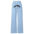 thumbnail image 4 of Girls Loose Wide Leg Sweatpants With California Letter Print Casual Straight Leg Pants Sky Blue 11 Y-12 Y, 4 of 4