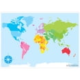 thumbnail image 2 of Ashley Productions Smart Poly Learning Mats, 12" x 17", Double-Sided, World Basic Map, Pack of 10, 2 of 2