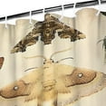 thumbnail image 3 of Beige Butterfly Moth Pattern Shower Curtain 36"x72" ,Bathroom Decorative Shower Curtains Set with 12 Hooks,Modern Waterproof Washable Shower Curtain, 3 of 6