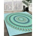 thumbnail image 3 of Ahgly Company Machine Washable Indoor Rectangle Transitional Seafoam Green Area Rugs, 8' x 12', 3 of 7