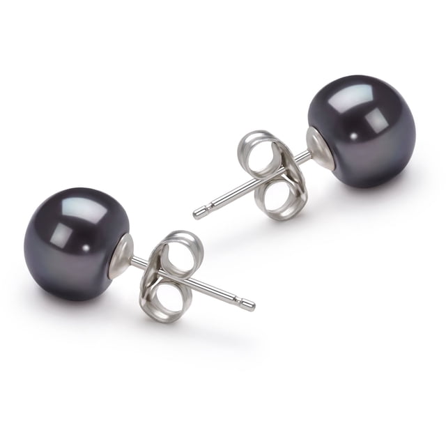 Pendiente PearlsOnly, perla negra de agua dulce de 7-8 mm para mujer