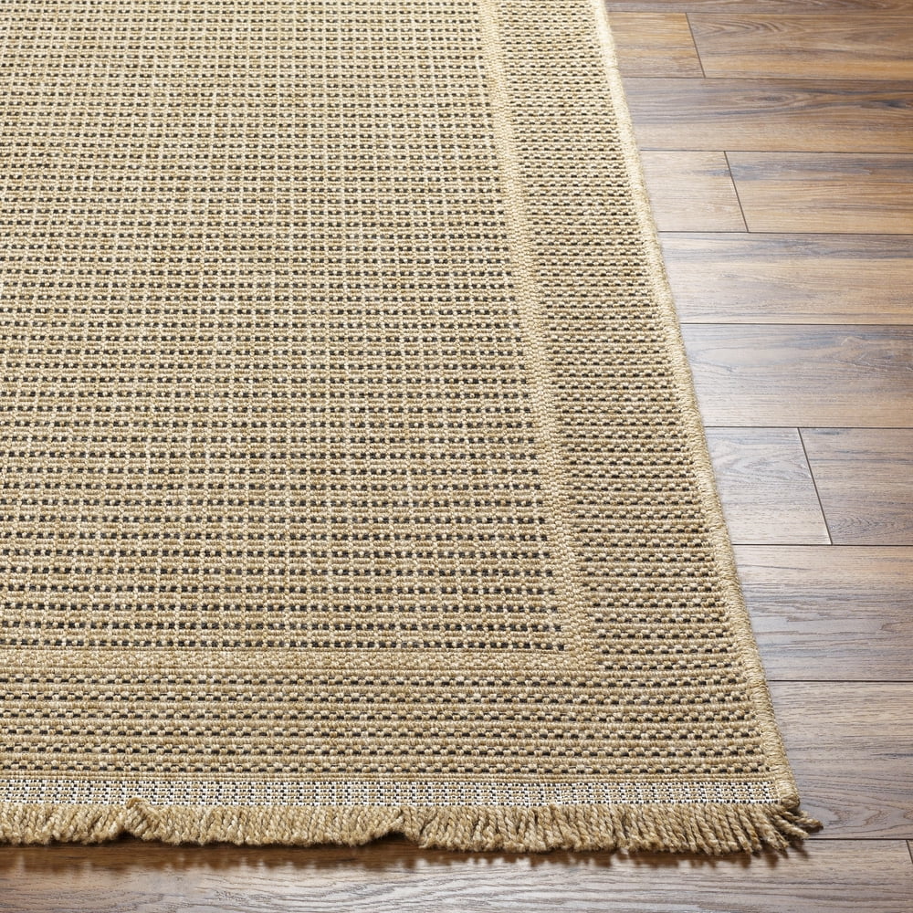 Livabliss Outdoor Rugs, 8x10 Mirage Cottage Tan Area Rug for Patio, Porch, Deck, Backyard, Waterproof Indoor Outdoor Carpet (7'10" x 10')