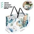 thumbnail image 2 of Hippocampus Large Capacity Oxford Cloth Picnic Basket Reusable Laundry Bag Easter Basket Foldable Box, 2 of 7