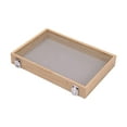 thumbnail image 1 of Bandeja organizadora de pendientes, joyero de madera para mujer, estuche de almacenamiento de regalo, joyería de terciopelo Sin rejilla gris Yuyangstore Bandeja de exhibición de anillos, 1 of 8