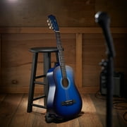 Ashthorpe 38-Inch Beginner Acoustic Guitar - Blue, Complete Starter Kit with Gig Bag, Extra Strings, Strap, and Lessons
