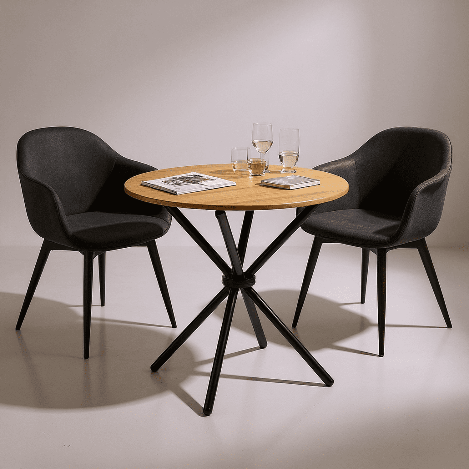 Homy Casa Round Conference Room Table, 31.5" Meeting & Training Table for Office, Breakout