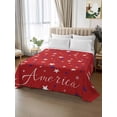 thumbnail image 2 of 4th of July Queen Size Flat Sheet, Wrinkleproof & Fadeproof Cooling Flat Bed Sheet Only, Red Independence Day White Blue Star Breathable Soft Bedding Top Sheets 90 x 102 Inches, 2 of 8