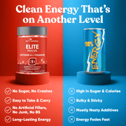Eu Natural Elite Caffeine with L-Theanine - Jitter-Free Focused Energy Pills - Nootropic Stack for Smart Cognitive Performance - 120 Soft Capsules