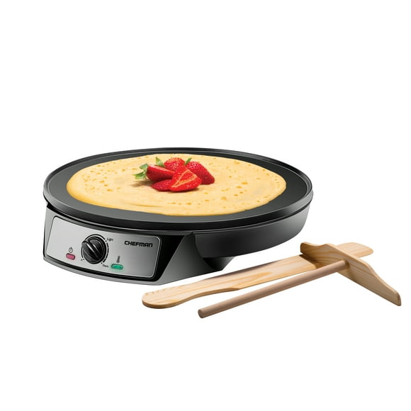 Chefman Electric Crepe Maker & Griddle, Nonstick Grill Pan, 12" Surface