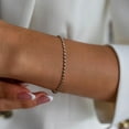 thumbnail image 5 of 2mm 3mm 5mm Width Stainless Steel Oval Shape Bean Beads Style Chain Bracelet, 5 of 10